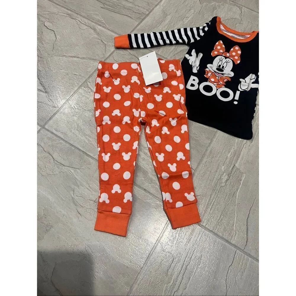 Disney Minnie Mouse Boo Halloween 2pc Jammy Set Girls Size 3-6 Month NEW